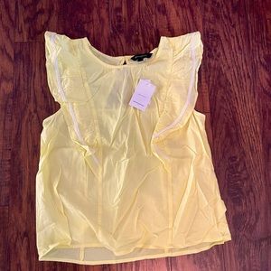 NWT yellow flutter sleeve blouse